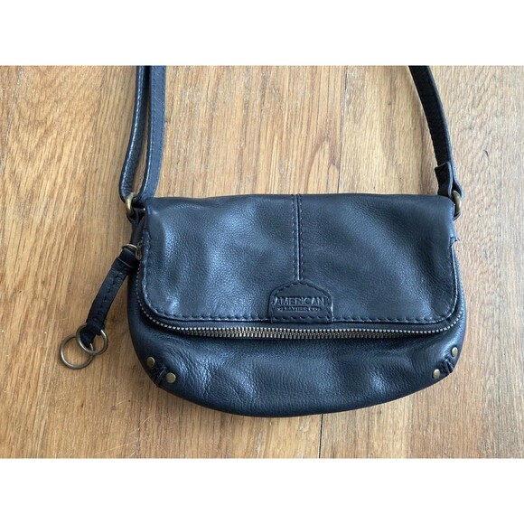 American Leather Co. Leather Bag SMALL Cross Body Black Classic Boho - Picture 2 of 14
